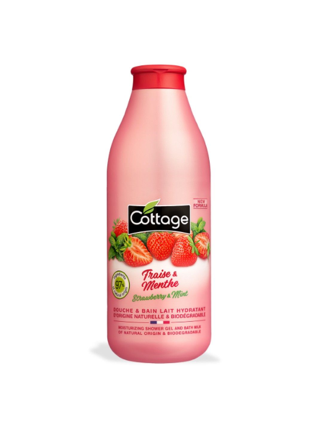 Cottage Strawberry Milk Base Shower Gel (750ml) edamama